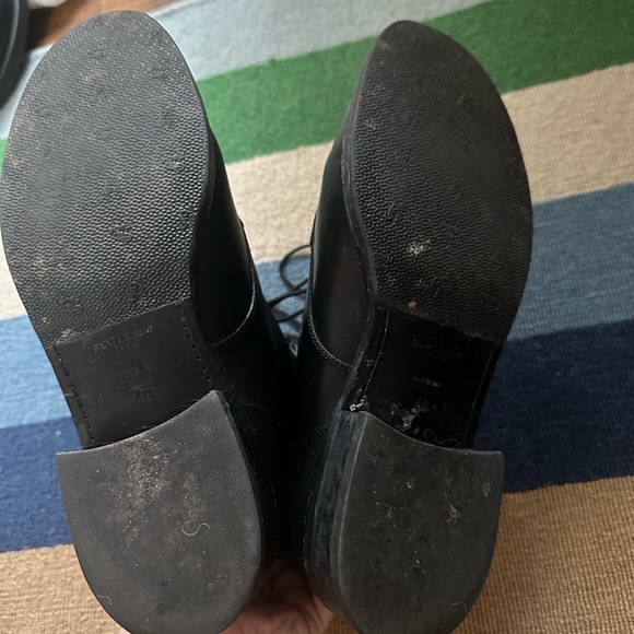 Saint Laurent black lace up booties. Size 40. Worn twice. Added rubber soles. - Picture 12 of 14